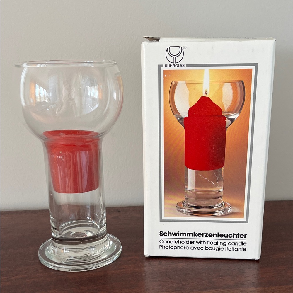 🤑LOWEST PRICE - Vintage Germany 70s Glass Candle Holder for Floating Candles